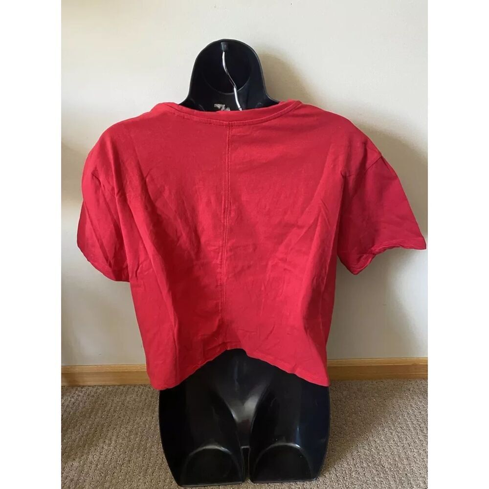 The Kooples Womens Red Front Knot Crop Tee Shirt Red Size 3 View 2